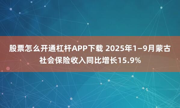 股票怎么开通杠杆APP下载 2025年1—9月蒙古社会保险收入同比增长15.9%